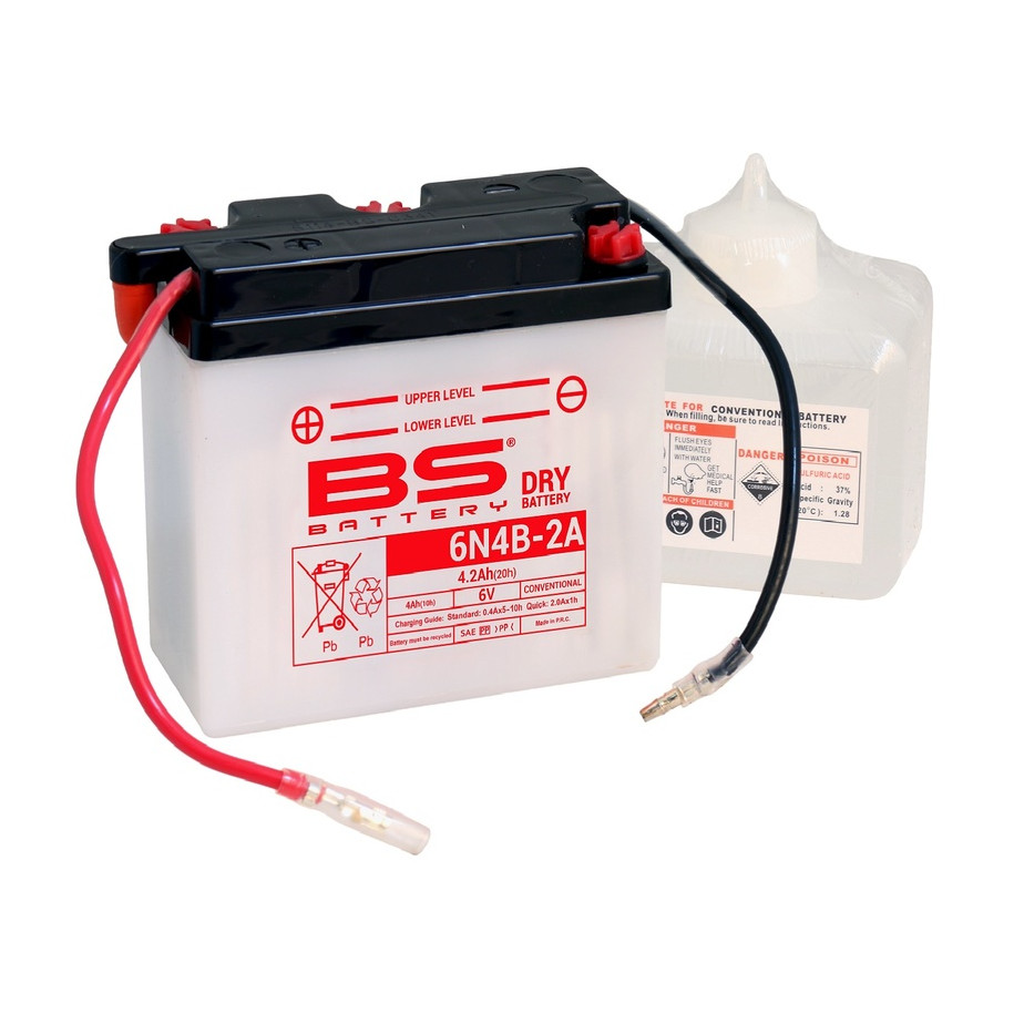 Batterie BS BATTERY conventionnelle avec pack acide - 6N4B-2A