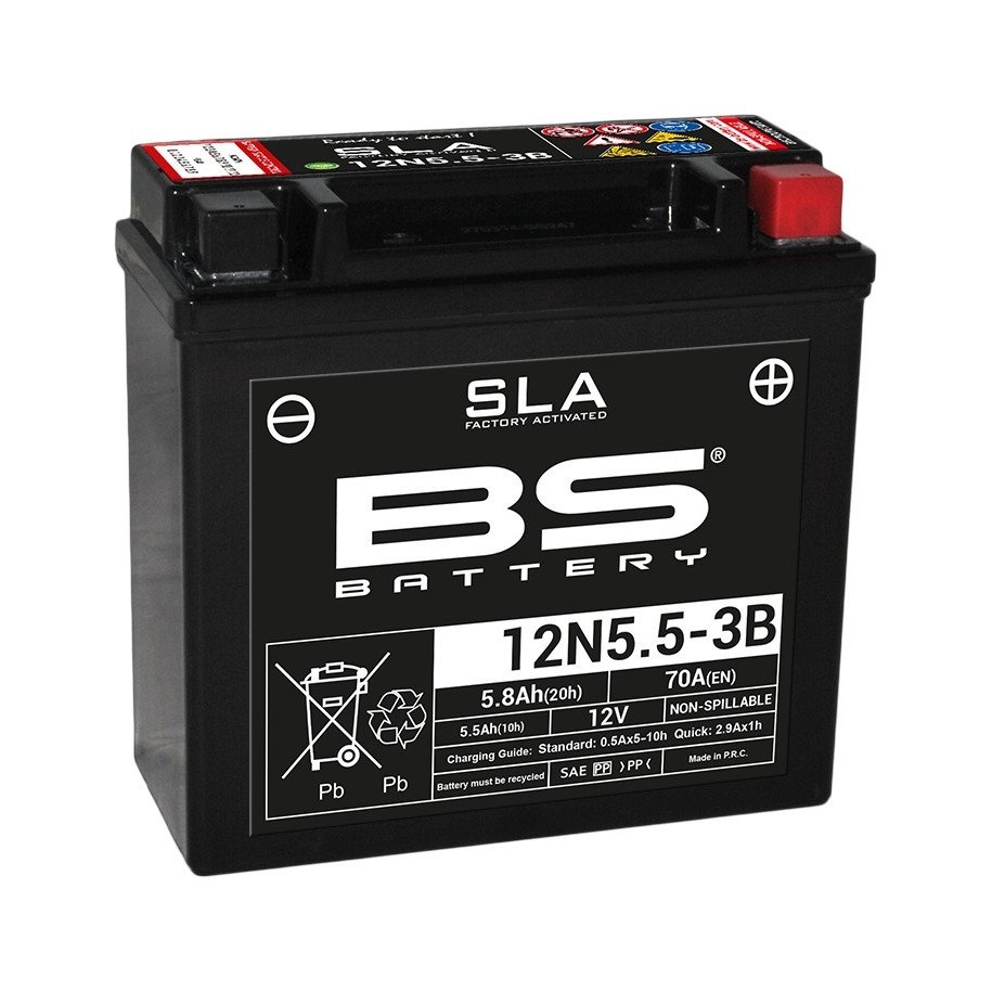 Batterie BS BATTERY SLA sans entretien activé usine - 12N5.5-3B