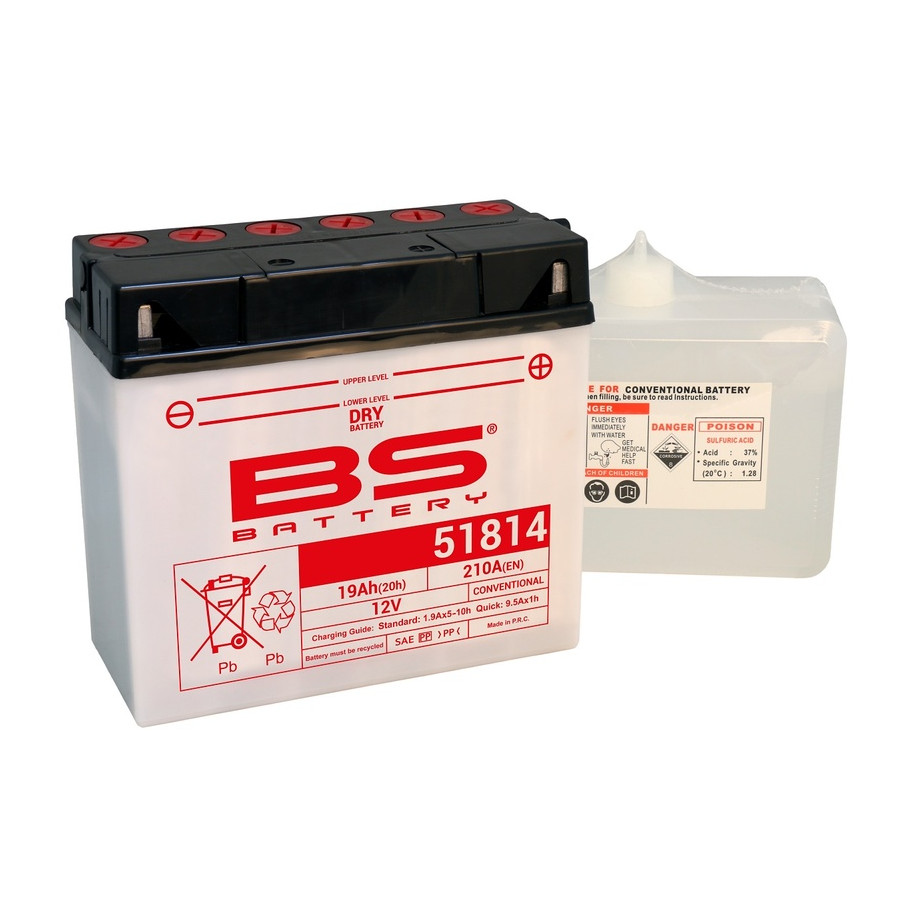 Batterie BS BATTERY conventionnelle avec pack acide - 51814 (12C16A-3B)