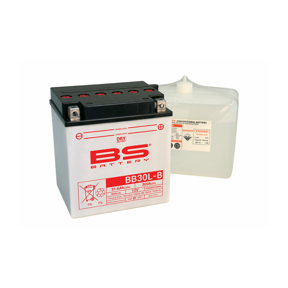Batterie BS BATTERY Haute-performance avec pack acide - BB30L-B