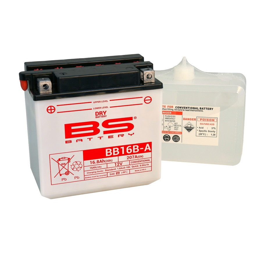 Batterie BS BATTERY Haute-performance avec pack acide - BB16B-A