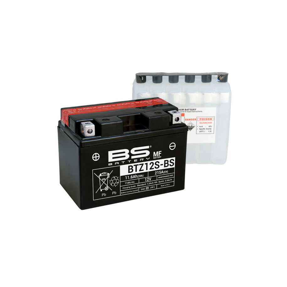 Batterie BS BATTERY sans entretien avec pack acide - BTZ12S-BS