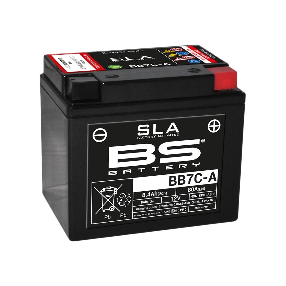 Batterie BS BATTERY SLA sans entretien activé usine - BB7C-A