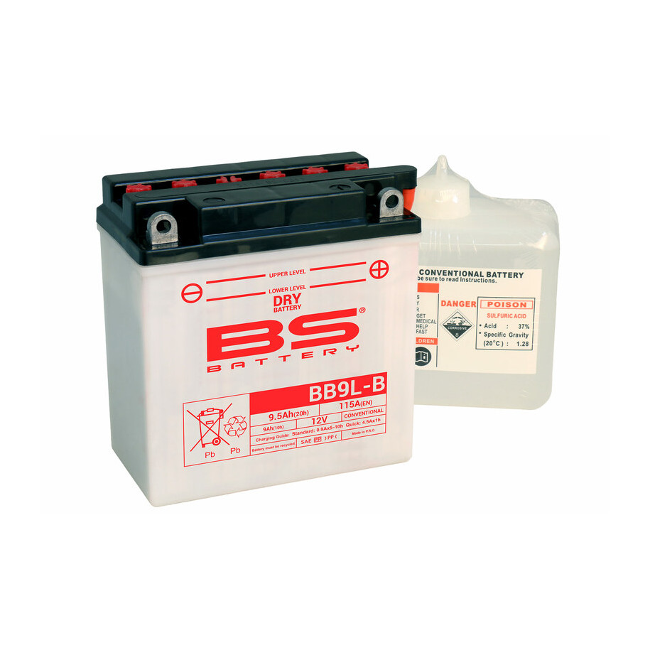 Batterie BS BATTERY Haute-performance avec pack acide - BB9L-B
