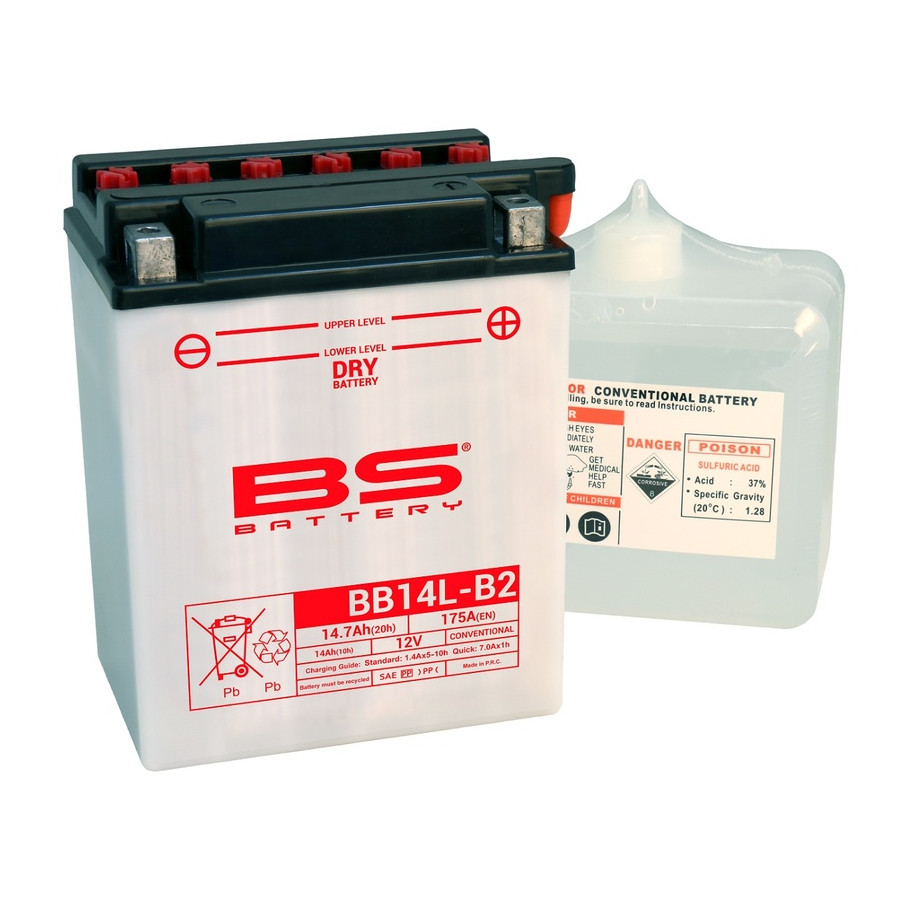 Batterie BS BATTERY Haute-performance avec pack acide - BB14L-B2