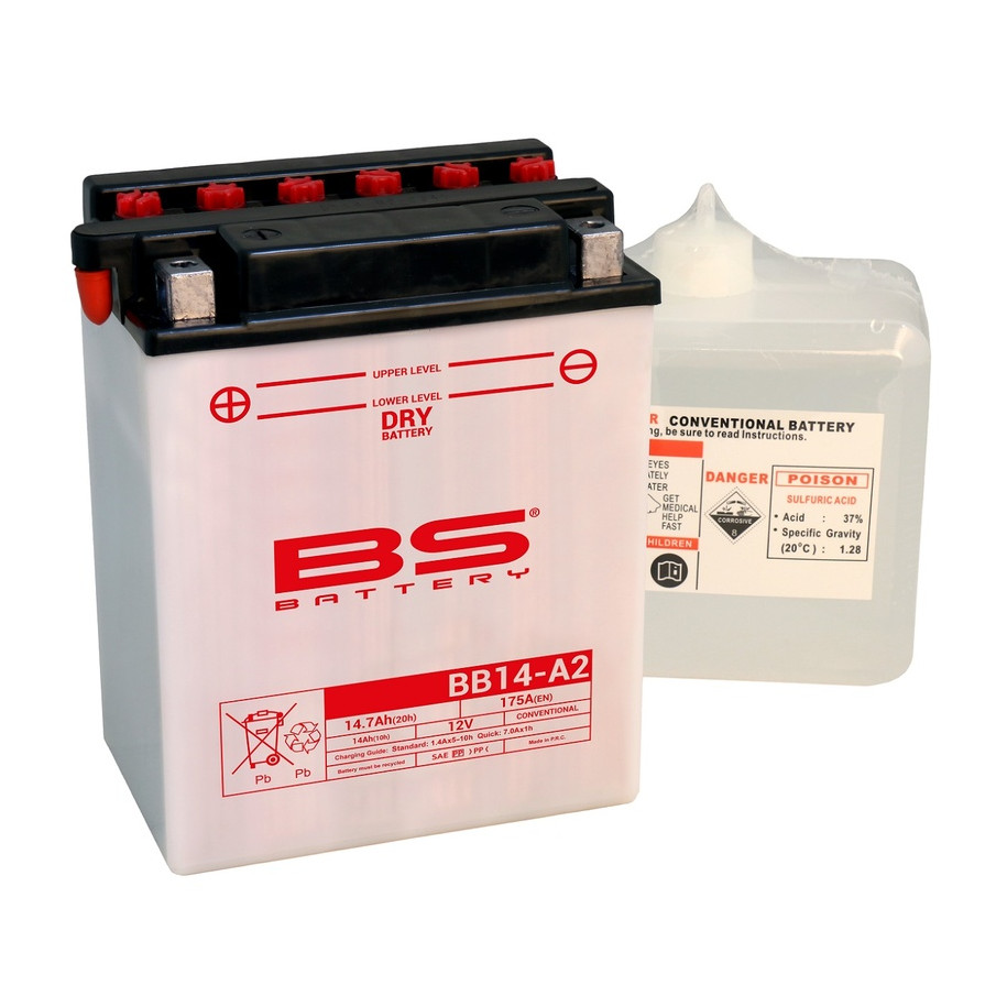 Batterie BS BATTERY Haute-performance avec pack acide - BB14A-A2