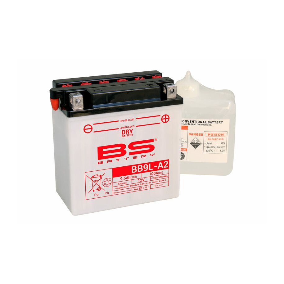 Batterie BS BATTERY Haute-performance avec pack acide - BB9L-A2