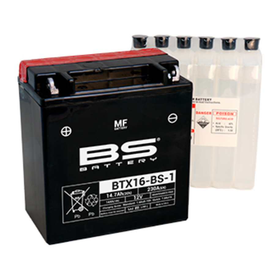 Batterie BS BATTERY sans entretien livrée avec pack acide - BTX16-BS-1