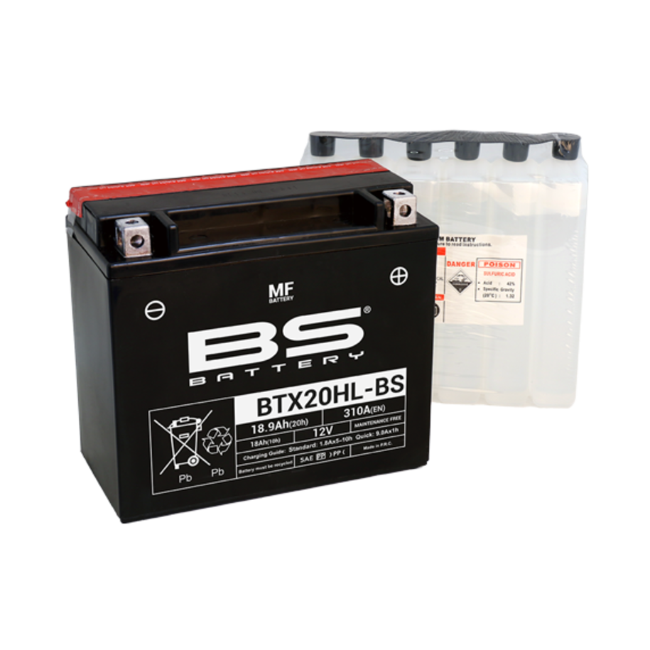 Batterie BS BATTERY sans entretien avec pack acide - BTX20HL-BS