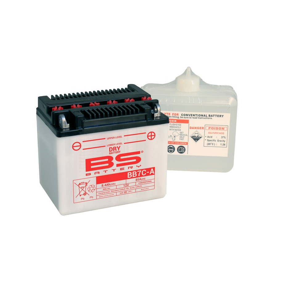 Batterie BS BATTERY Haute-performance avec pack acide - BB7C-A