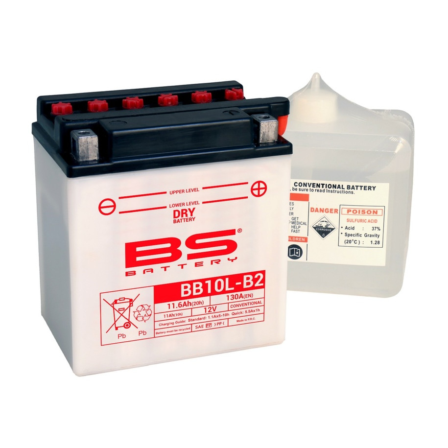 Batterie BS BATTERY Haute-performance avec pack acide - BB10L-B2