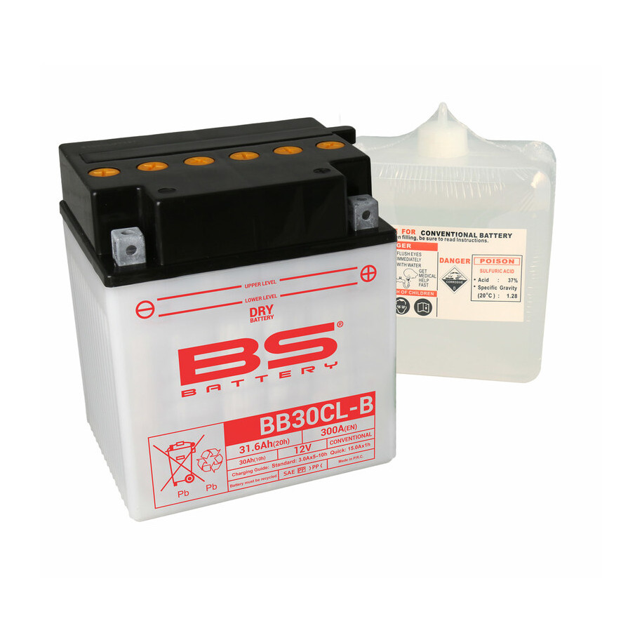 Batterie BS BATTERY Haute-performance avec pack acide - BB30CL-B