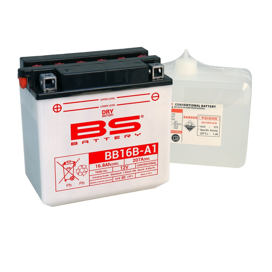 Batterie BS BATTERY Haute-performance avec pack acide - BB16B-A1