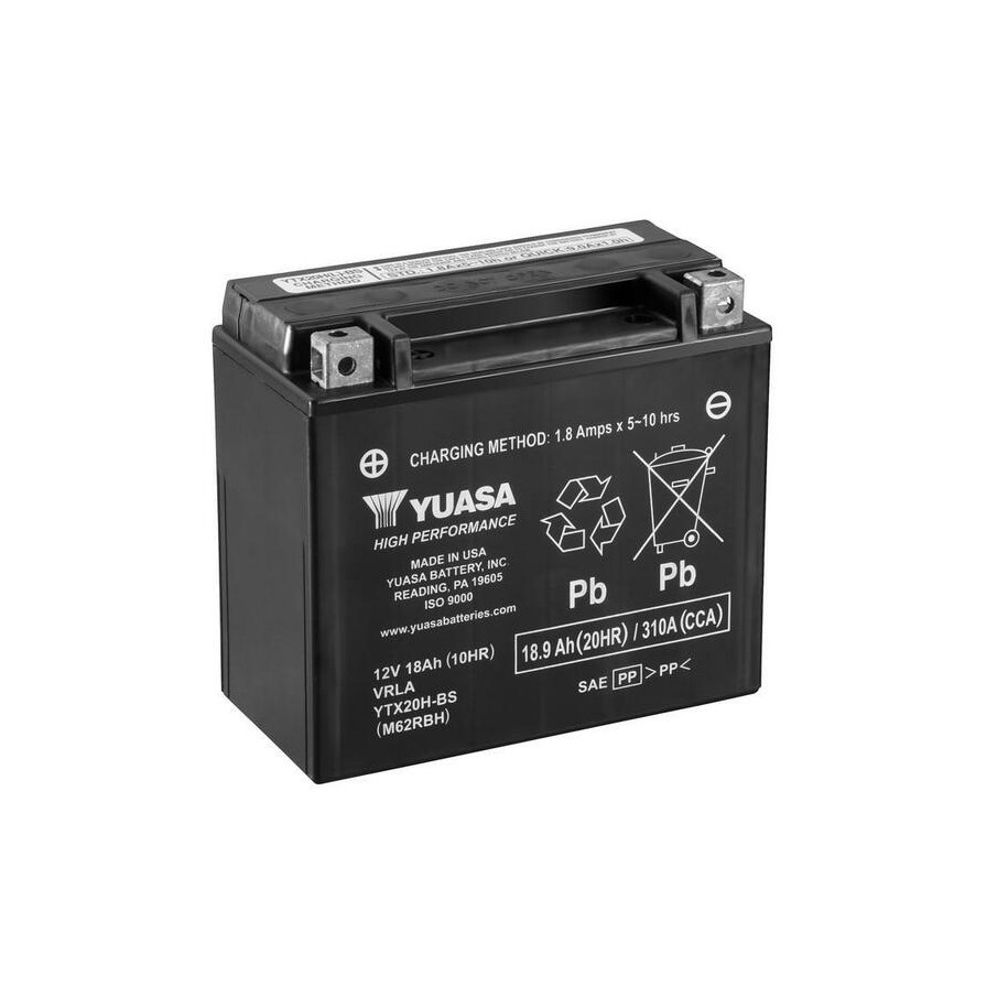 Batterie YUASA sans entretien avec pack acide - YTX20H-BS