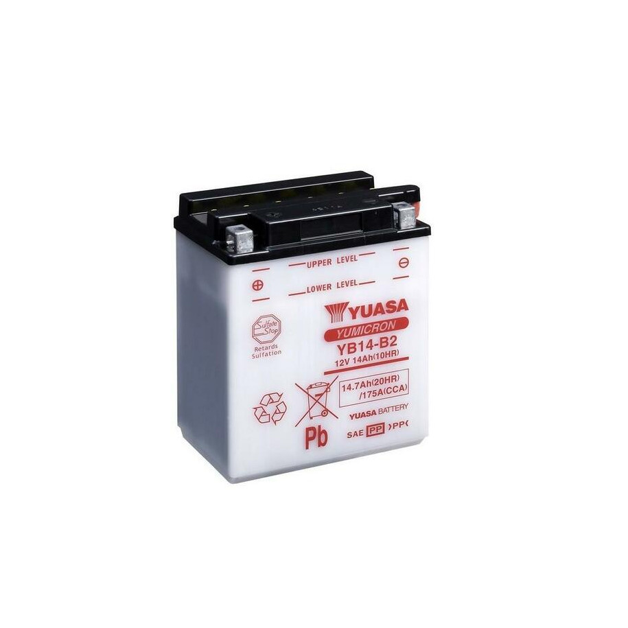 Batterie YUASA conventionnelle sans pack acide - YB14-B2