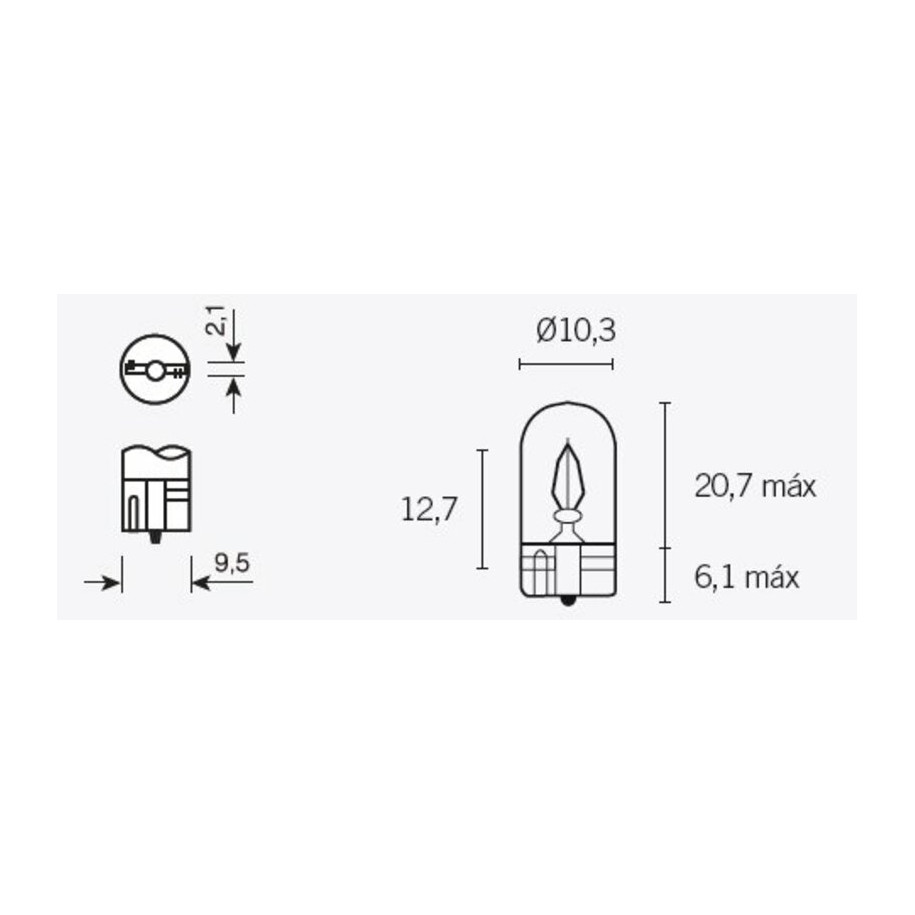 Ampoule TECNIUM T10 12V 3W - x10