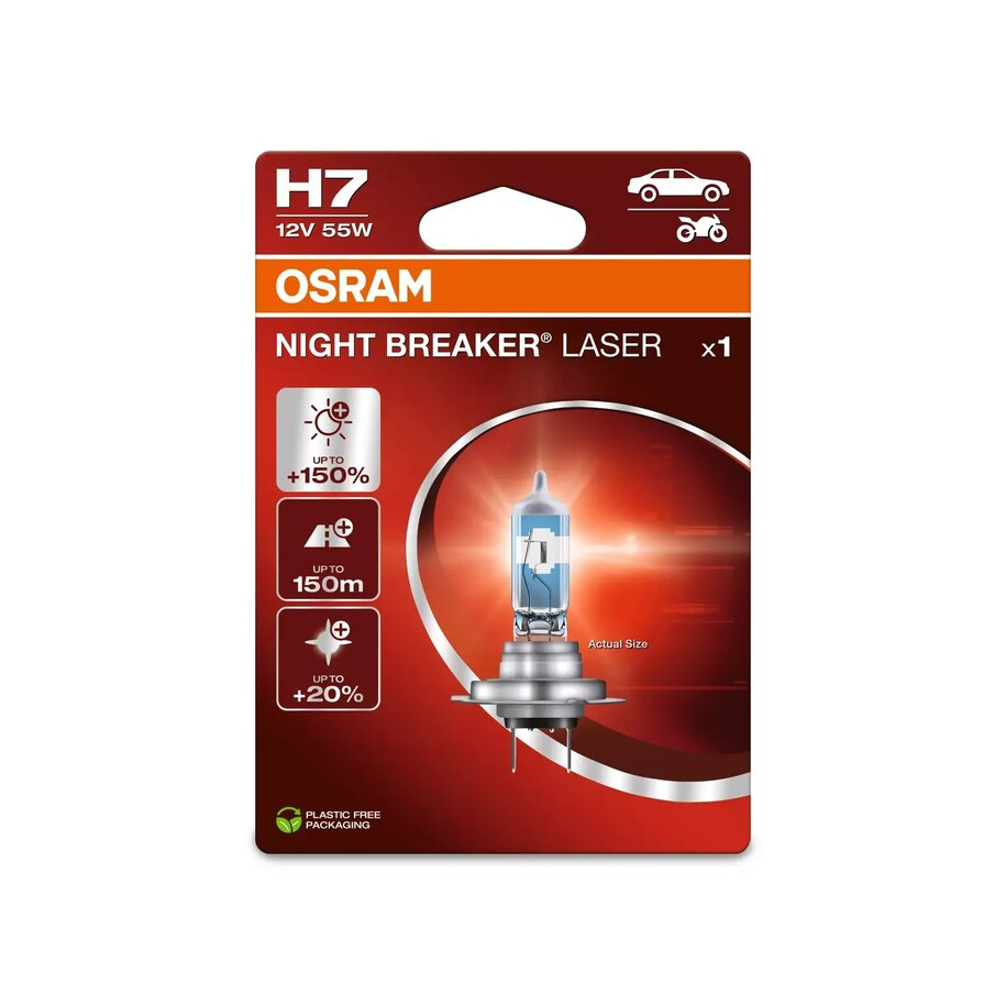 Ampoule OSRAM H7 Night Breaker Laser 12V 55W PX26d - à l'unité
