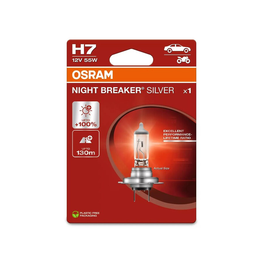 Ampoule OSRAM H7 Night Breaker Silver 12V 60/55W PX26d - à l'unité