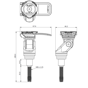 Support moto à tige filetée QUAD LOCK
