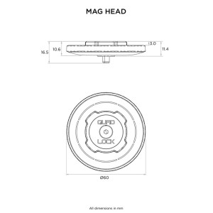 Tête standard QUAD LOCK MAG