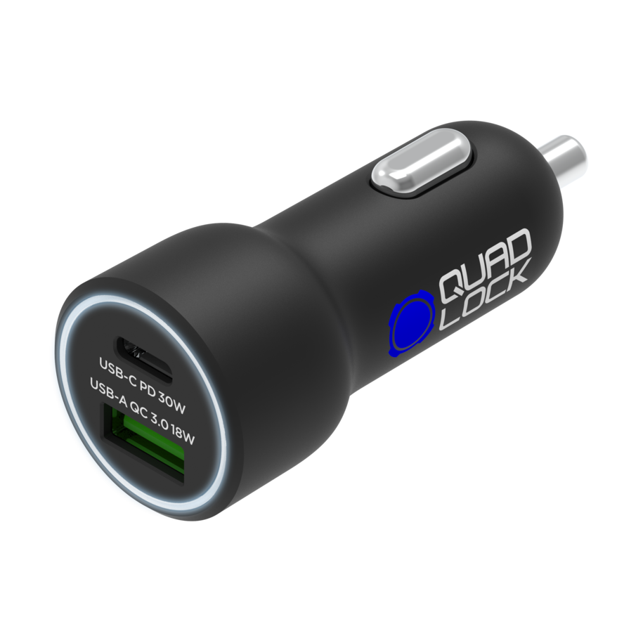 Chargeur allume-cigare QUAD LOCK double USB (C+A) 48W