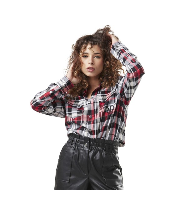 VON DUTCH Chemise femme ML A carreaux tissés