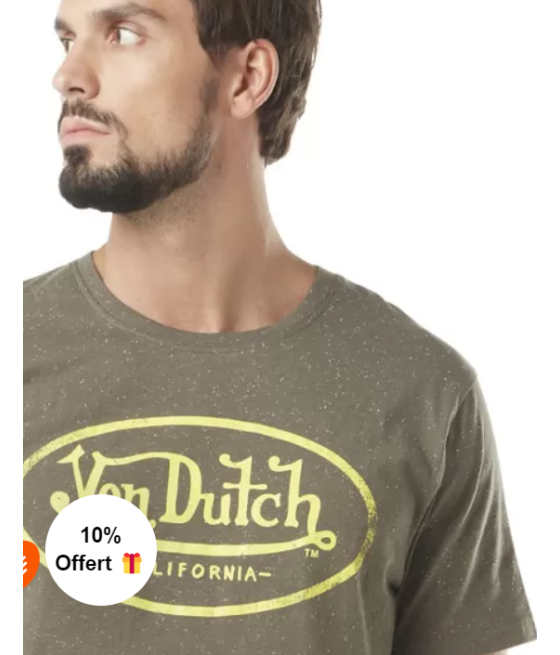 Tee Shirt Vert Chiné Regular Col rond Von Dutch