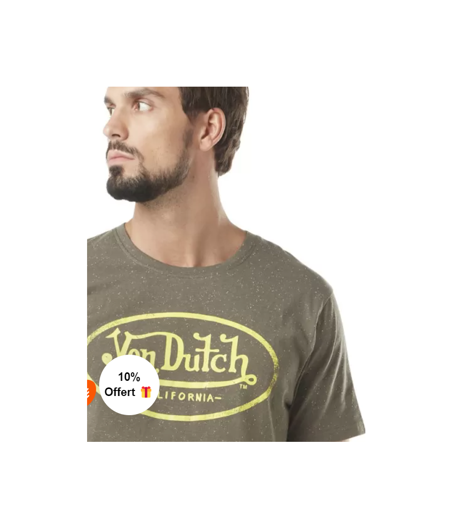 Tee Shirt Vert Chiné Regular Col rond Von Dutch