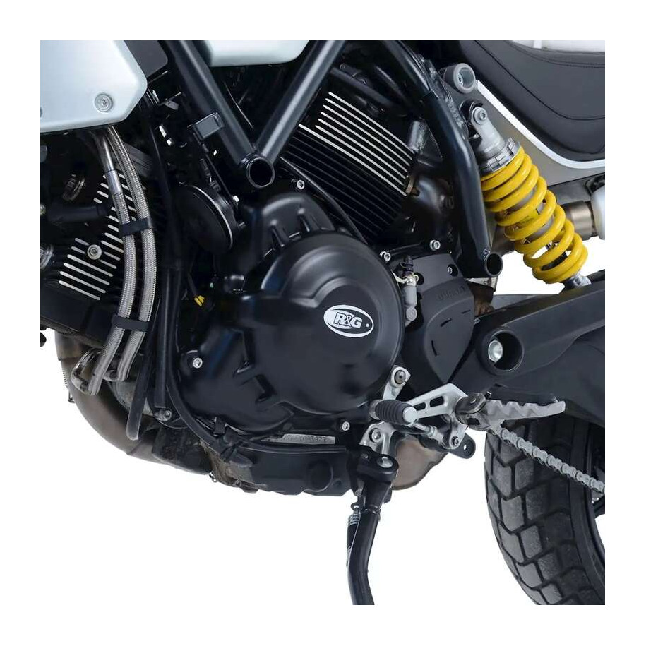 Couvre carter R&G RACING droit (embrayage mécanique) noir Ducati Scrambler 1100