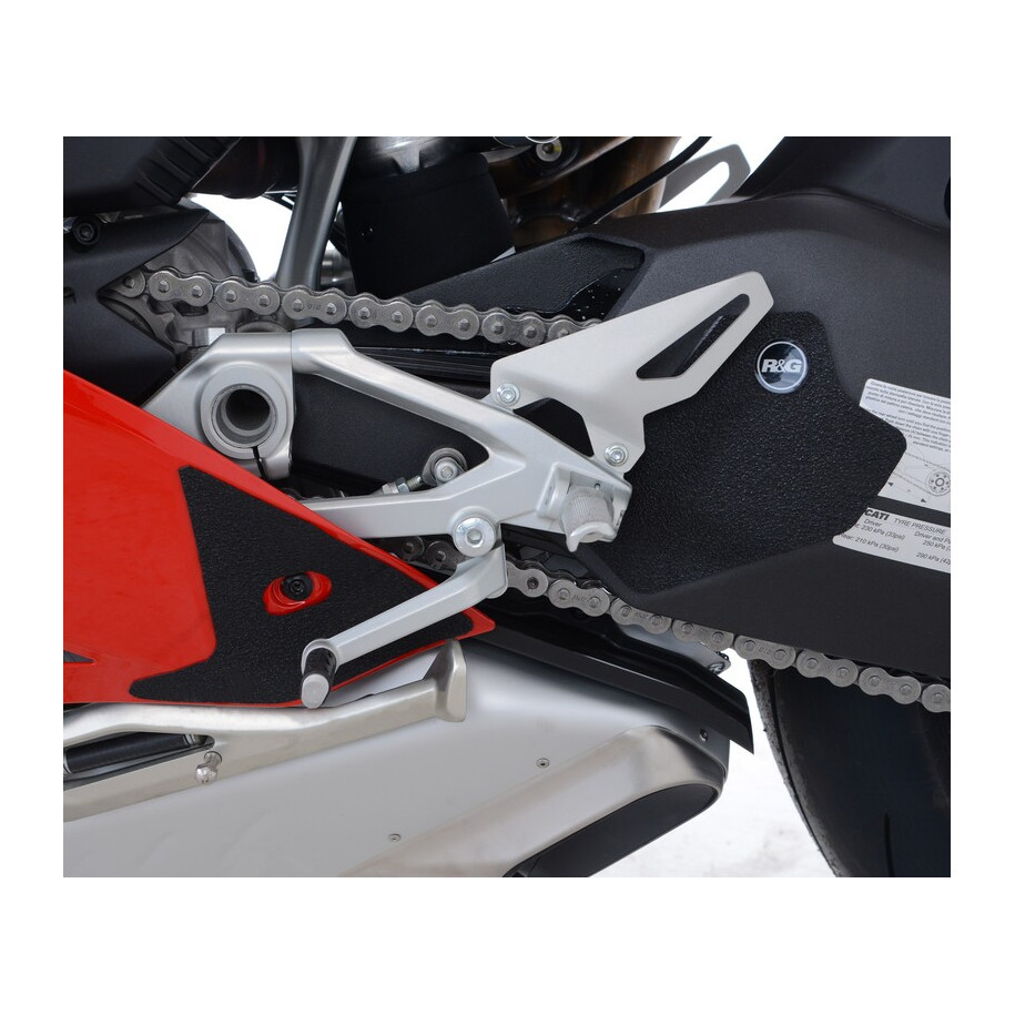 Adhésif anti-frottement R&G RACING platines repose-pieds/bras oscillant noir (3 pièces) Ducati 1100 Panigale V4