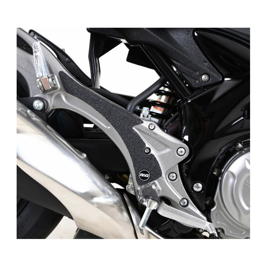 Adhésif anti-frottement R&G RACING platine repose-pieds noir 2 pièces Suzuki Gladius SFV 650