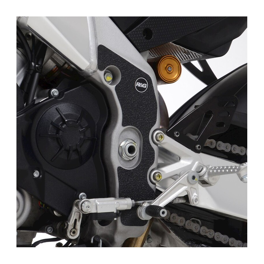 Kit protection de cadre R&G RACING - cadre noir (2 pièces) Aprilia Tuono V4 1100