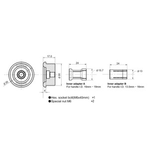 Adaptateur de rétroviseur embouts de guidon DAYTONA Universal