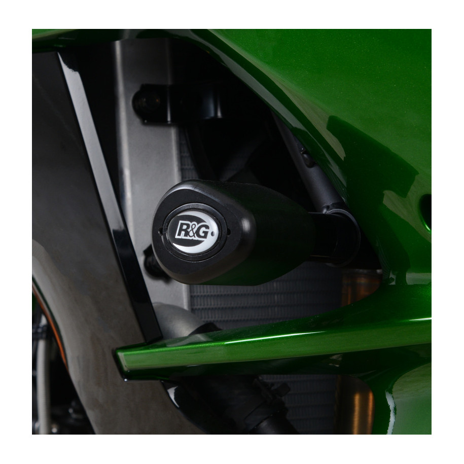 Tampons de protection R&G RACING Aero noir Kawasaki H2 SX