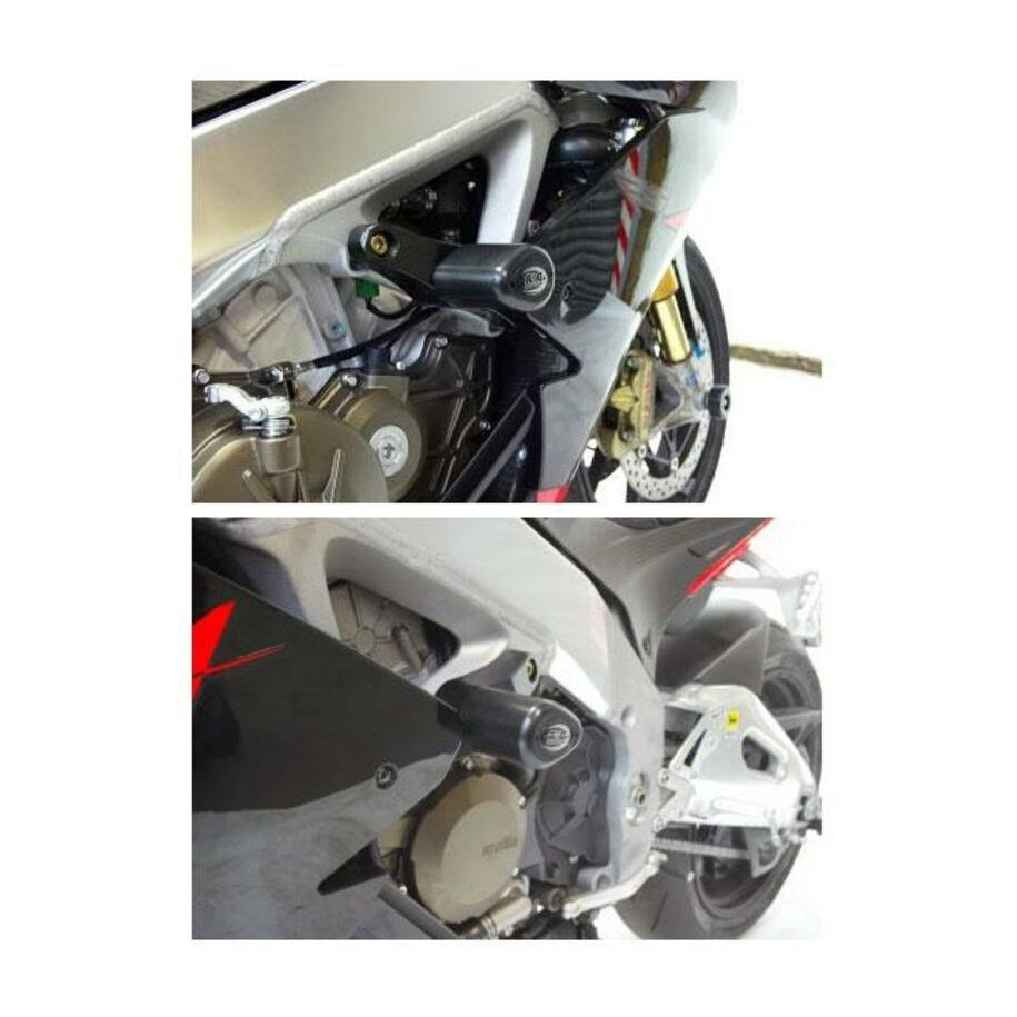 Tampons de protection R&G RACING Aero noir Aprilia RSV4 R/RR/RF/Factory