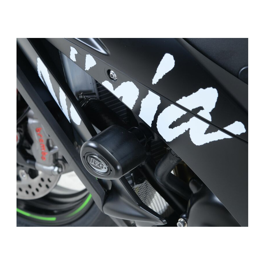 Kit tampons de protection R&G RACING Aero noir Kawasaki ZX-R10
