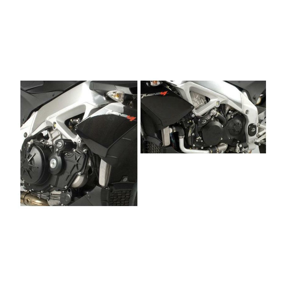Tampons de protection R&G RACING Aero noir Aprilia Tuono V4/R
