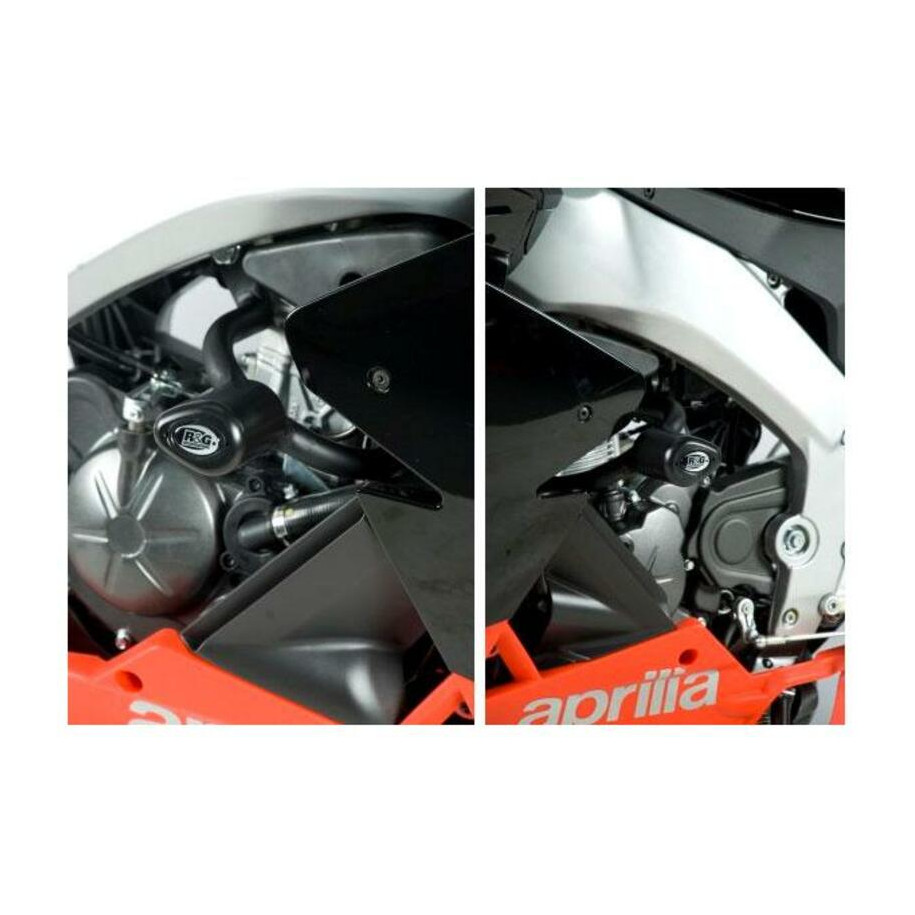 Tampons de protection R&G RACING Aero noir Aprilia RS4 125