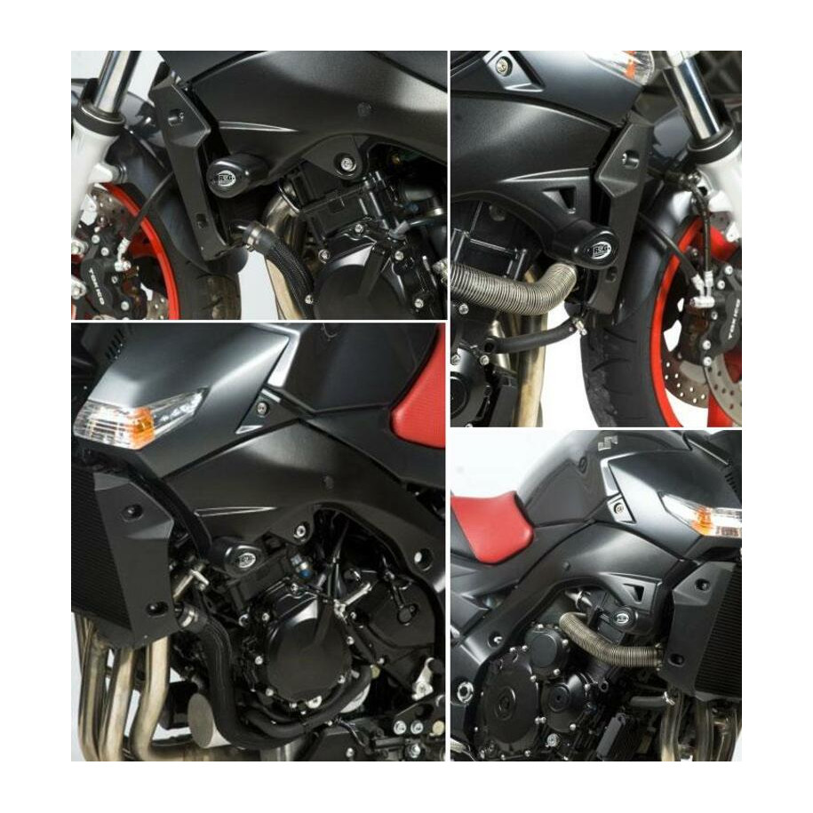 Tampons de protection R&G RACING Aero noir Suzuki GSR600/BMW S1000RR