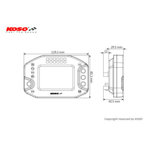 Compteur multifonctions KOSO Rs2