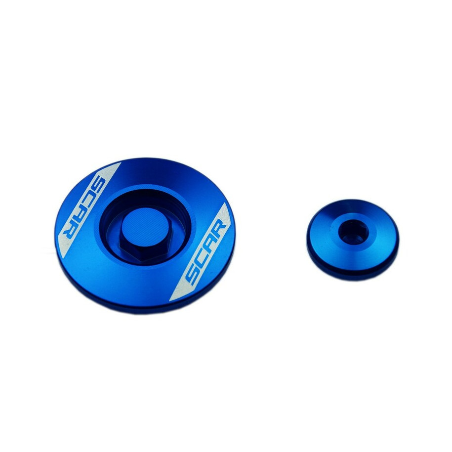 Bouchon carter moteur latéraux SCAR bleu