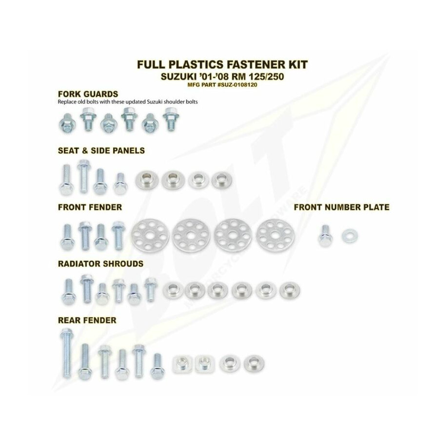Kit vis complet de plastiques Bolt Suzuki RM125/250