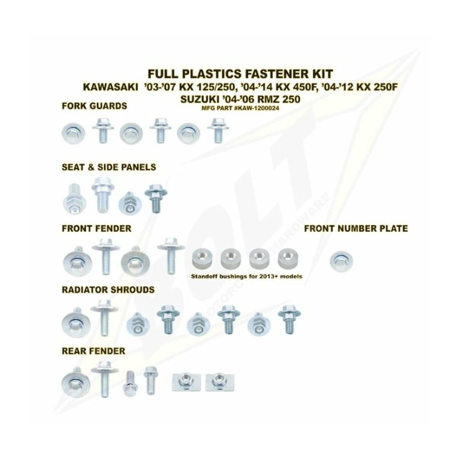 Kit vis complet de plastiques Bolt Kawasaki KX-F250/450