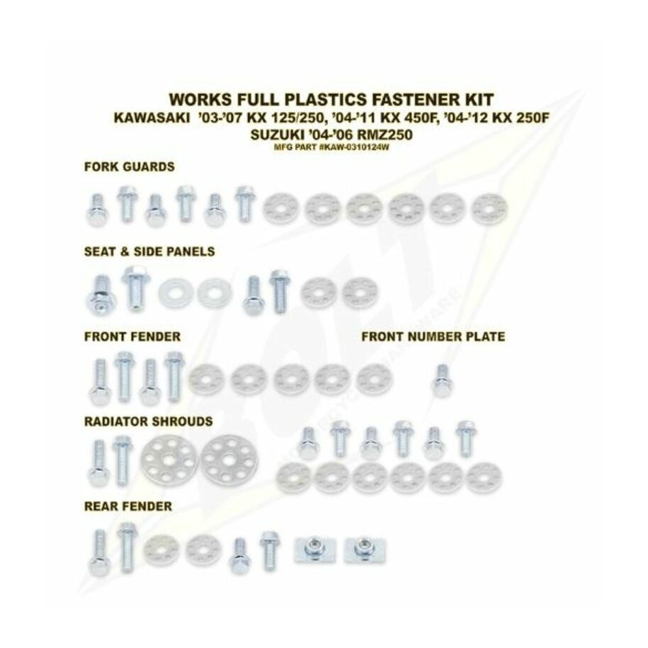 Kit vis complet de plastiques Bolt KTM