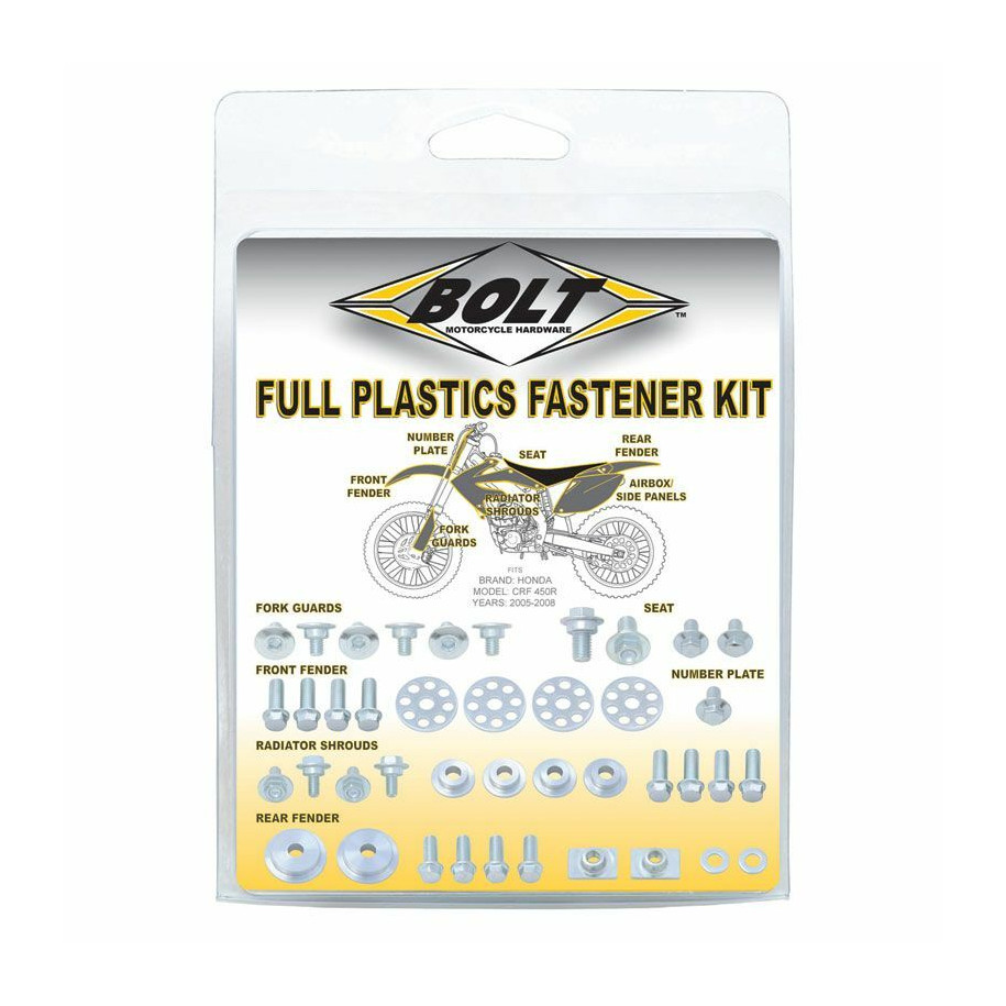Kit vis plastiques BOLT inox Honda CRF 250/450R/X