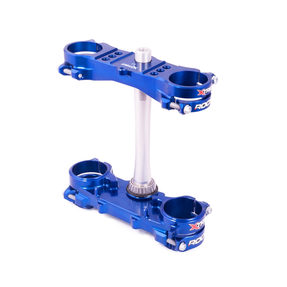 Té de fourche XTRIG ROCS Tech bleu déport 25mm Yamaha YZ125