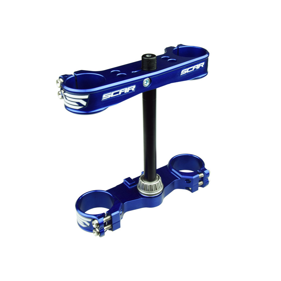 Té de fourche SCAR offset 16mm bleu