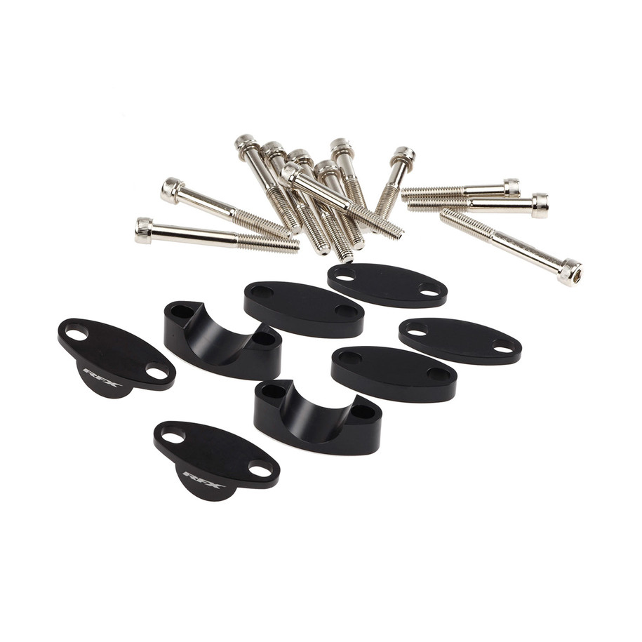 Kit de réhausse de guidon RFX Race 22,2 mm (Noir) réhausses universelles 25 mm/30 mm/35 mm/40 mm