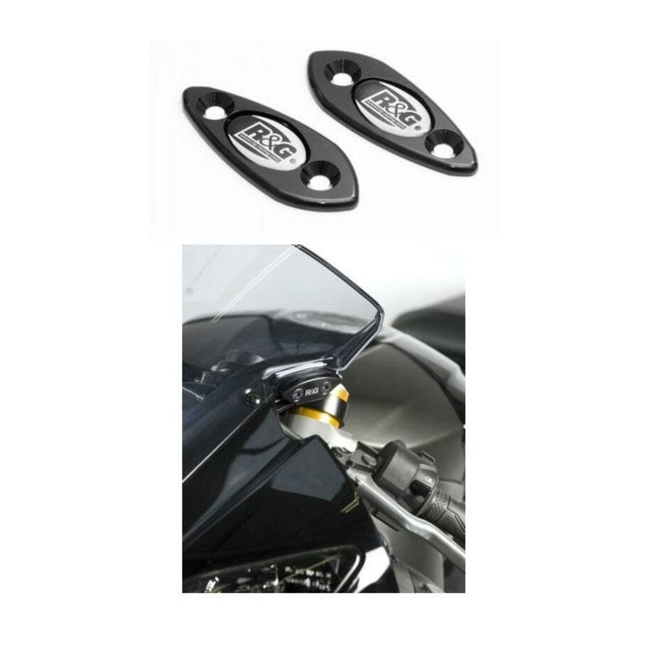 Cache-orifices rétroviseur R&G RACING - noir Yamaha YZF-R6