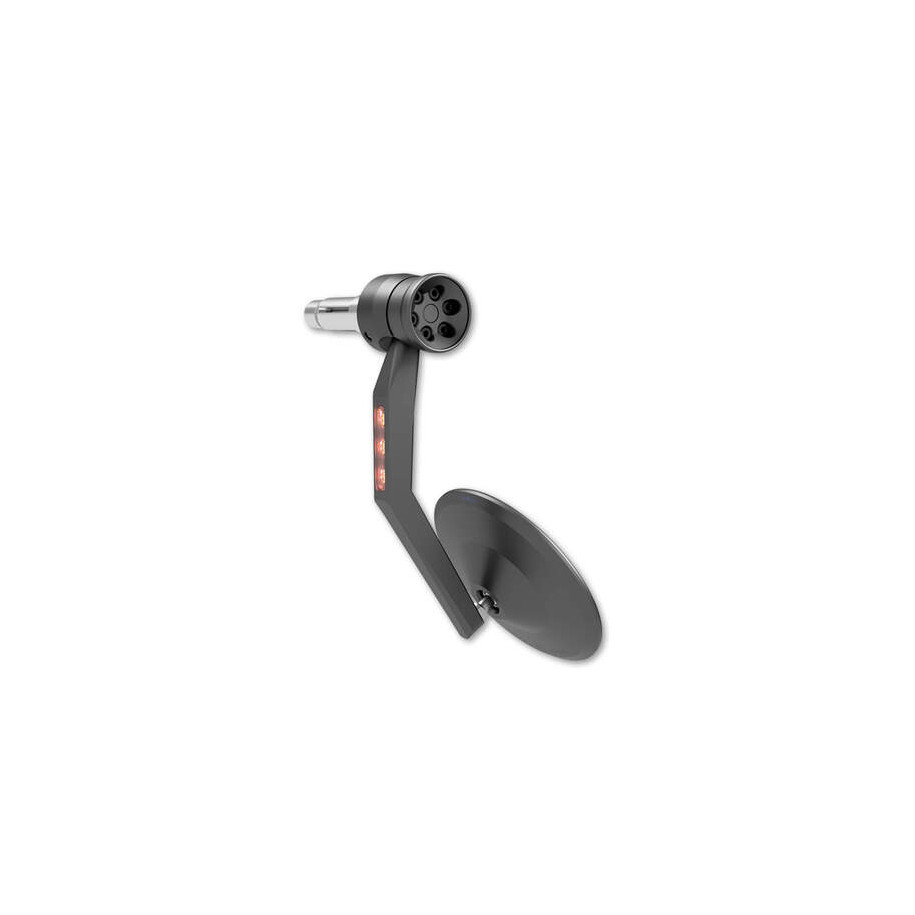 Rétroviseur d'embout de guidon HIGHSIDER pro Montana-Rim avec clignotant LED - noir - l'unité